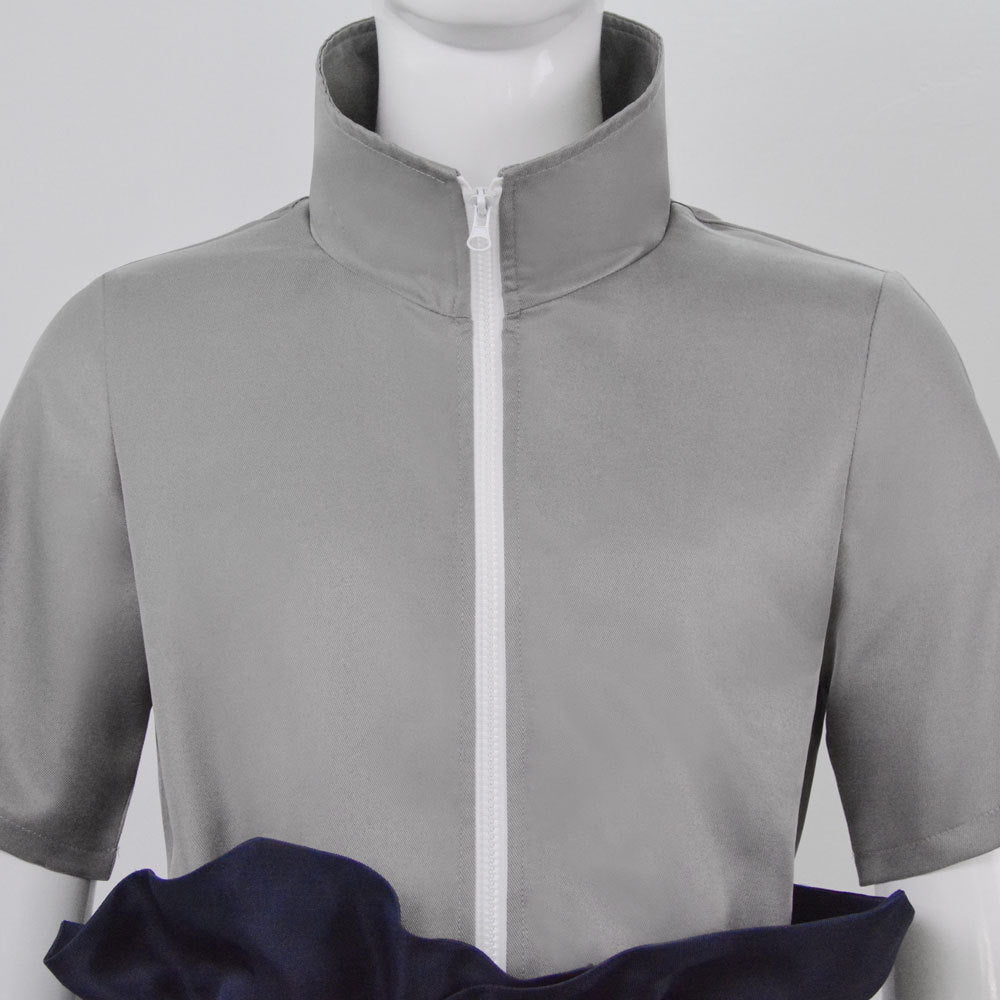 Anime Shippuden Sasuke Uchiha Grey Version Costume With Wigs and Accessories Full Set Cosplay Outfit