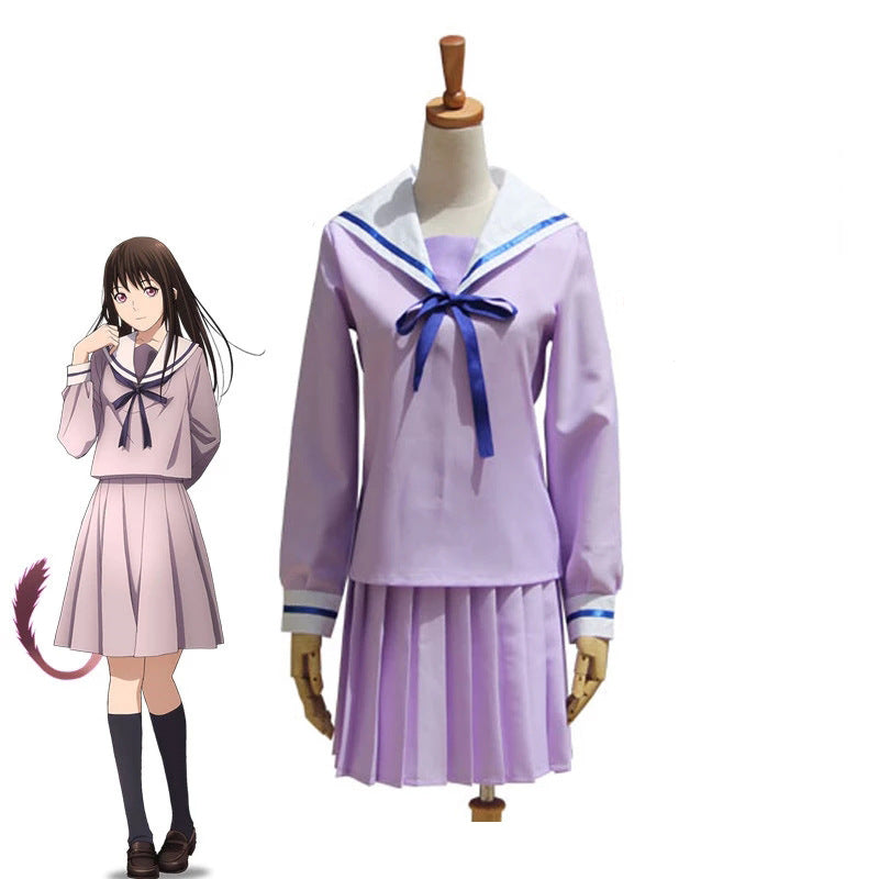 Anime Noragami Hiyori Iki Full Set Uniform Costume With Wigs