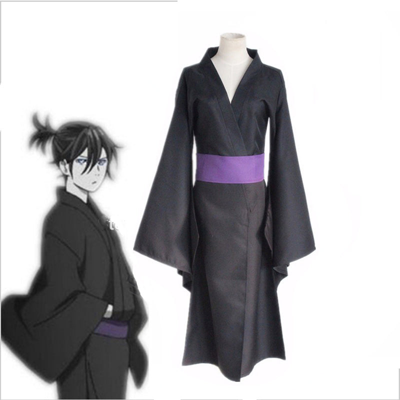 Anime Noragami Yato Black Kimono Cosplay Costume Halloween Cosplay Outfit