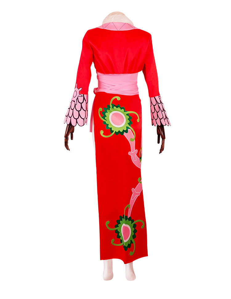 Anime One Piece Pirate Empress Boa Hancock Full Set Cosplay Costume Dress+Cloak Halloween Carnival Cosplay Outfit