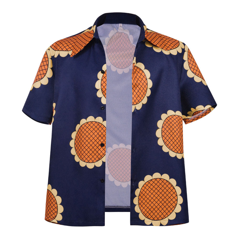 Anime One Piece Dressrosa Arc Straw Hat Monkey D. Luffy Disguise Costume Full Set With Hat and Beard