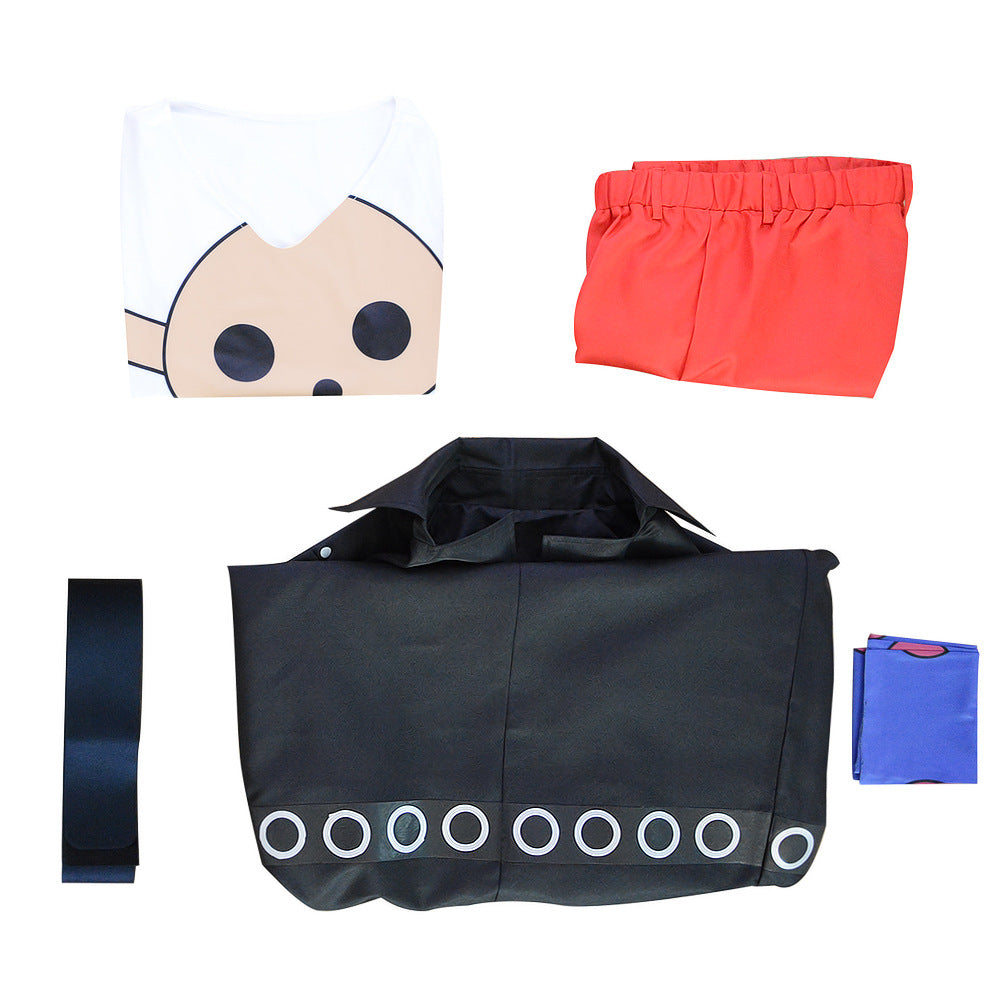 Anime One Piece Movie Red Monkey D. Luffy Costume With Cloak Full Set Cosplay Outfit