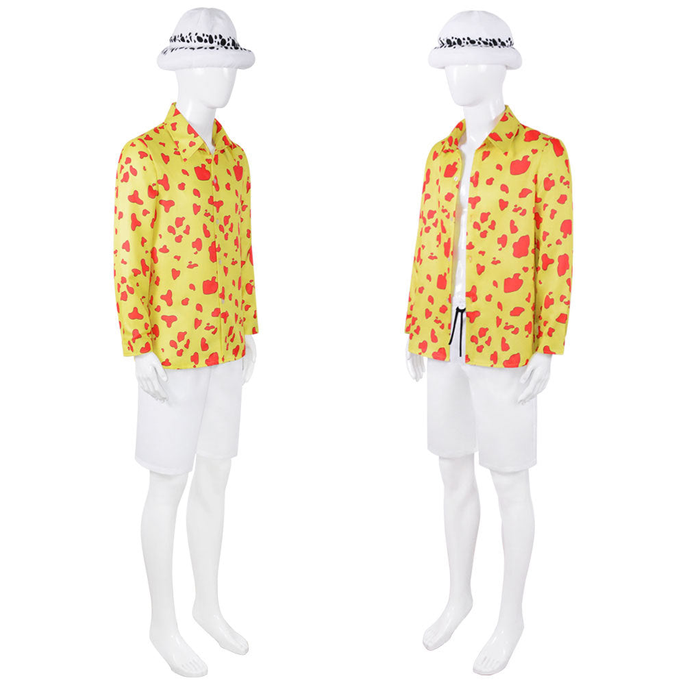 Anime One Piece Movie Red Trafalgar Law Beach Outfit Costume Cosplay Suit With Hat