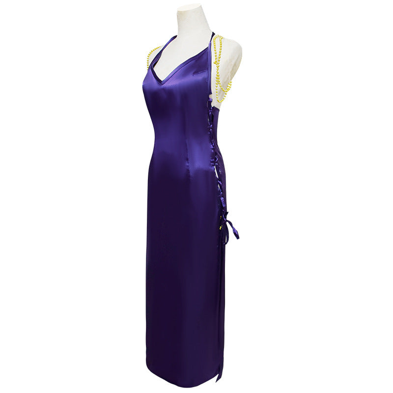 Anime One Piece Nami Zou Arc Outfit Cosplay Costume Purple Dress