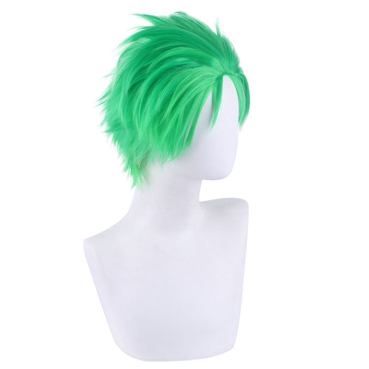 Anime One Piece Roronoa Zoro Costume Wigs Green Short Wigs Costume Accessories