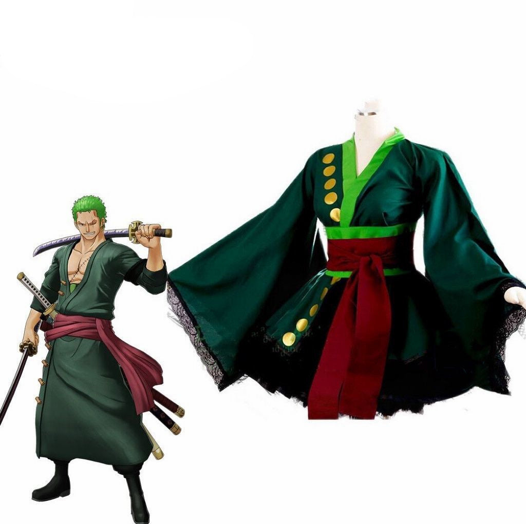 Anime One Piece Roronoa Zoro Female Costume Lolita Dress Halloween Costume