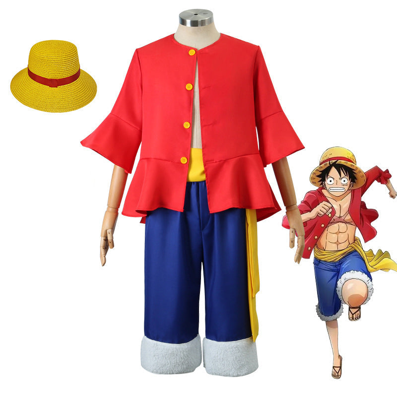 Anime One Piece Monkey D. Luffy Costume Classic Cosplay Outfit Halloween Carnival Costume