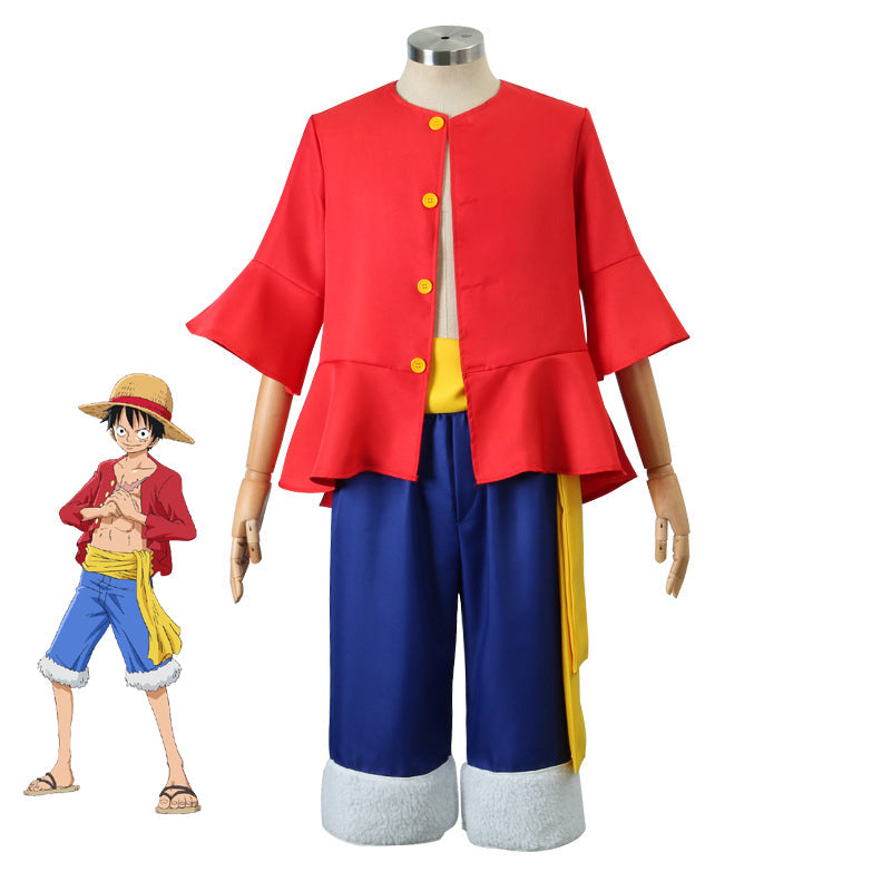 Anime One Piece Monkey D. Luffy Costume Classic Cosplay Outfit Halloween Carnival Costume