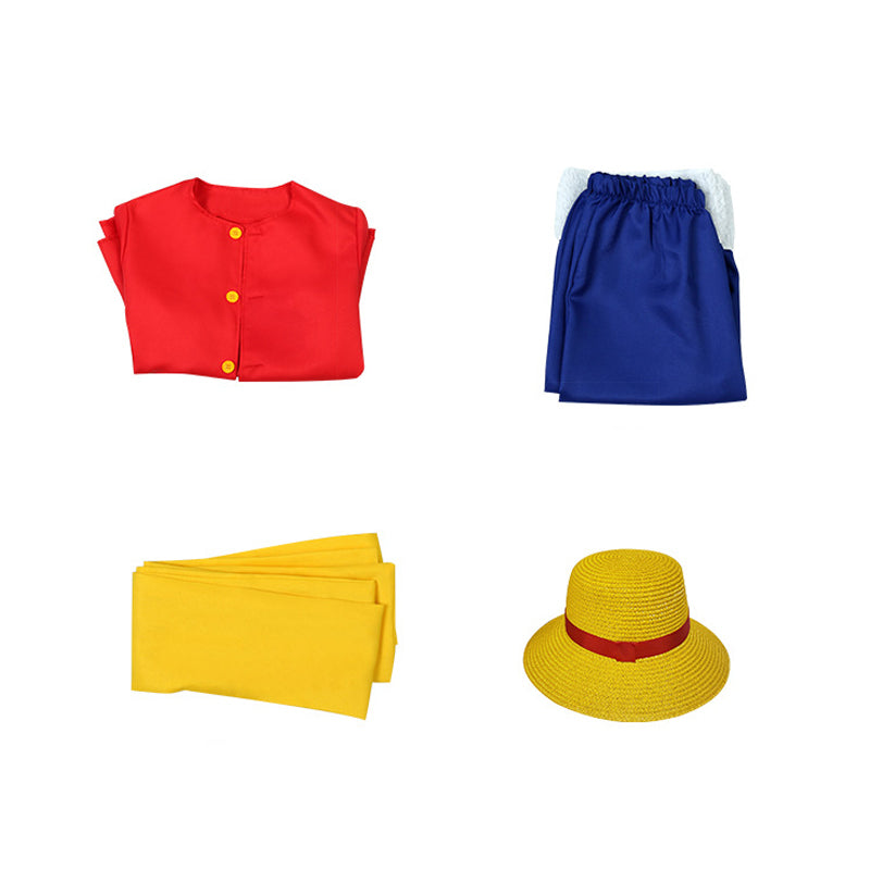 Anime One Piece Monkey D. Luffy Costume Classic Cosplay Outfit Halloween Carnival Costume