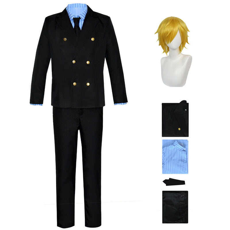 Anime One Piece Vinsmoke Sanji Cosplay Suit Costume Halloween Carnival Cosplay Outfit