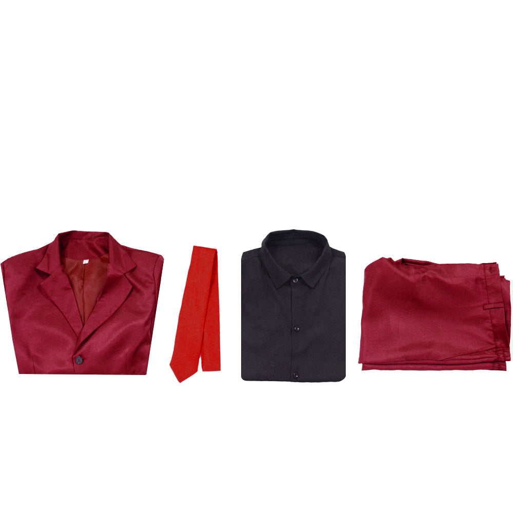 Anime One Piece Wano Country Arc Vinsmoke Sanji Red Suit Cosplay Outfit Halloween Costume Suit