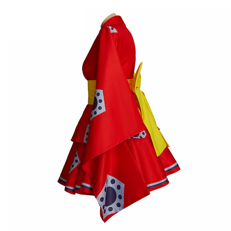 Anime One Piece Wano Country Monkey D. Luffy Female Costume Kimono Dress Halloween Cosplay Costume