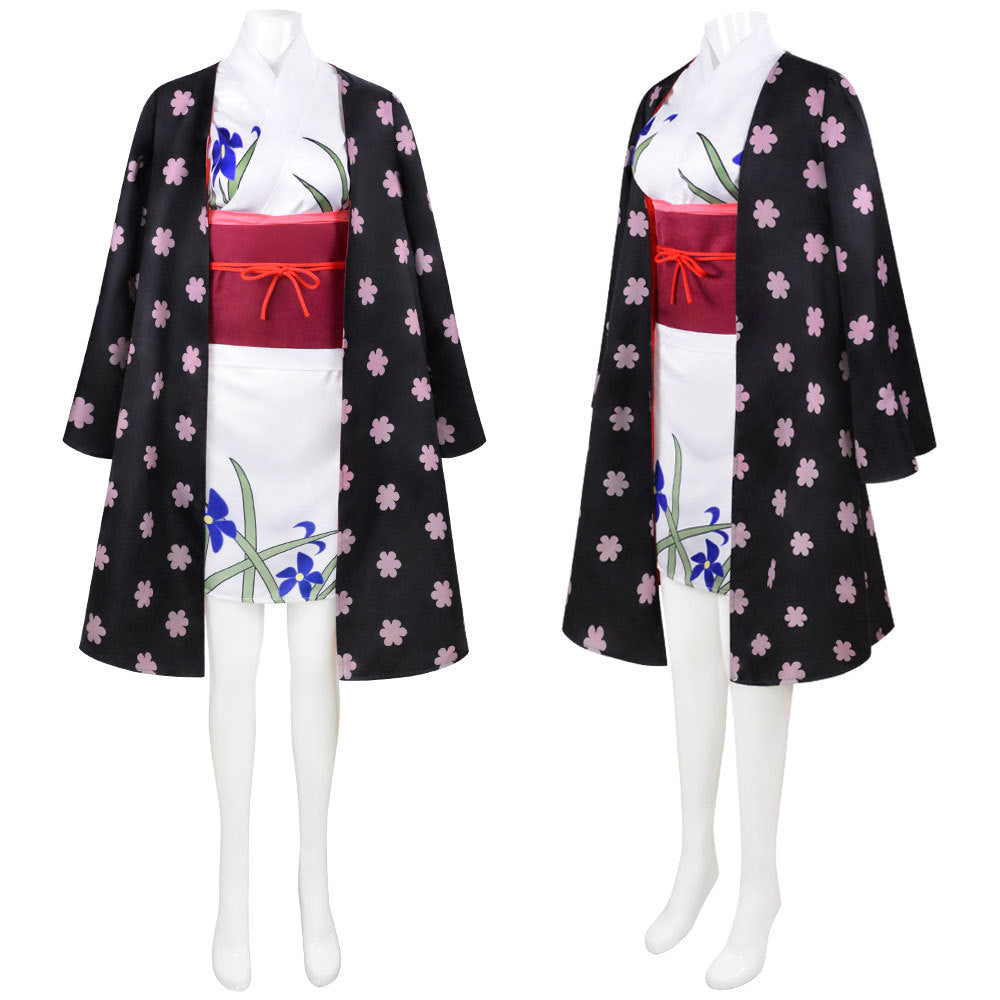 Anime One Piece Wano Country Nico Robin Cosplay Costume With Cloak Cosplay Outfit