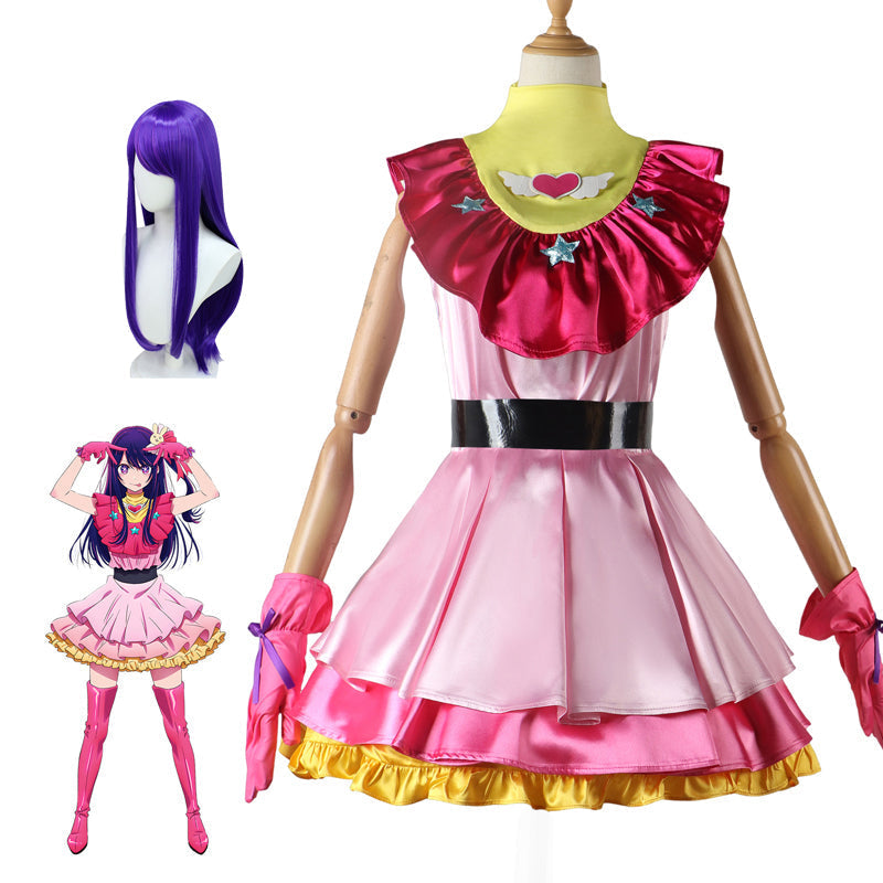 Kids Version Anime Oshi no Ko Ai Hoshino Kids Costume Girls Cosplay Dress Outfit