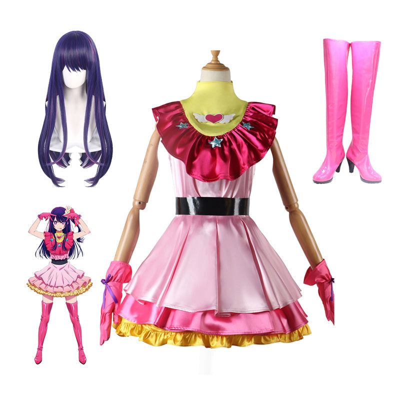 Anime Oshi no Ko Ai Hoshino Full Set Costume+Wigs+Boots Halloween Carnival Costume Set