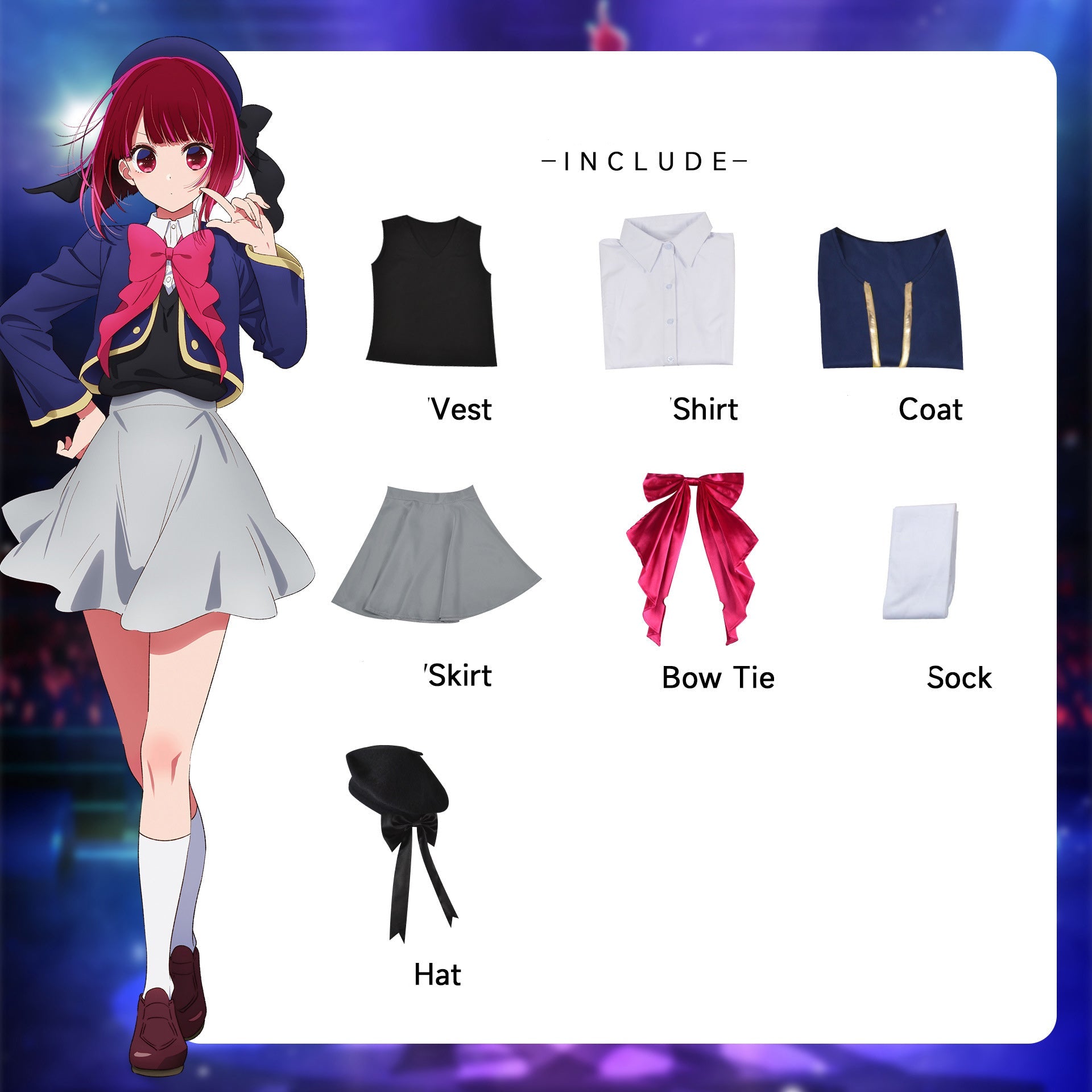 Anime Oshi no Ko Kana Arima Costume Uniform Halloween Cosplay Dress Outfit