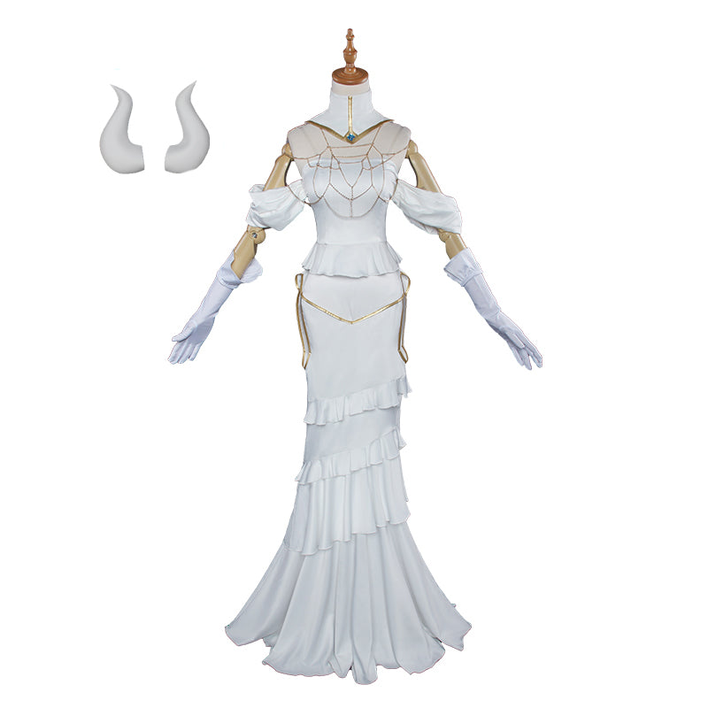Anime Overlord Albedo Whole Set Costume Dress+Horns+Wigs+Wings Props Halloween Carnival Cosplay Outfit Set