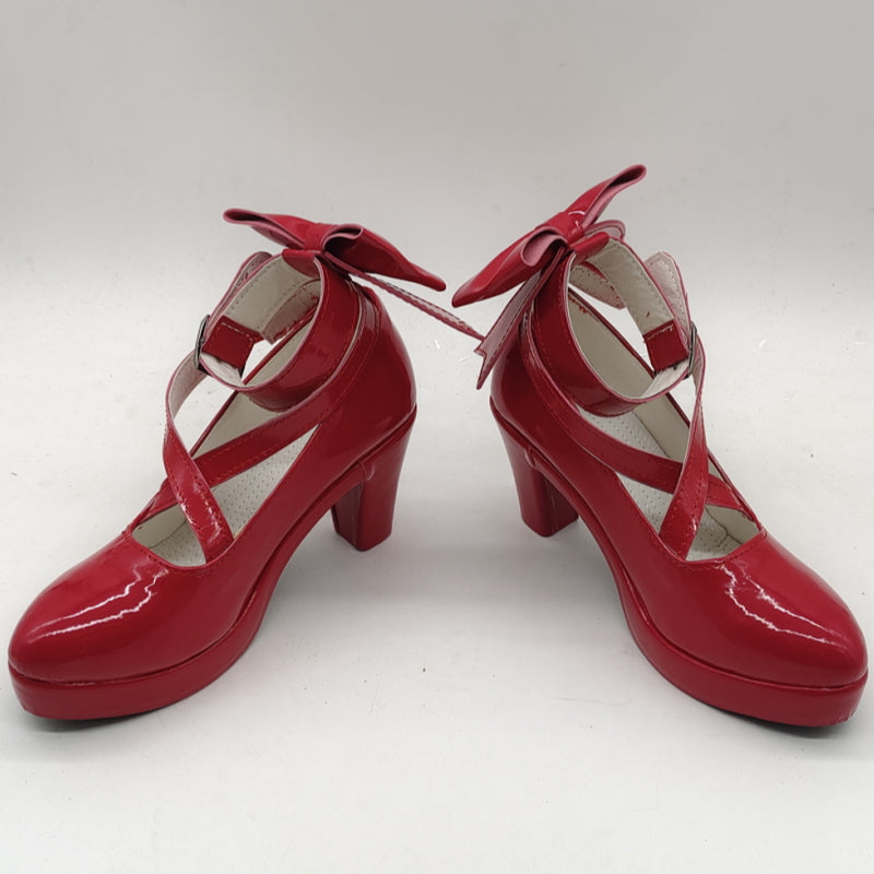 Anime Puella Magi Madoka Magica Kaname Madoka Cosplay Shoes Costume Red Shoes
