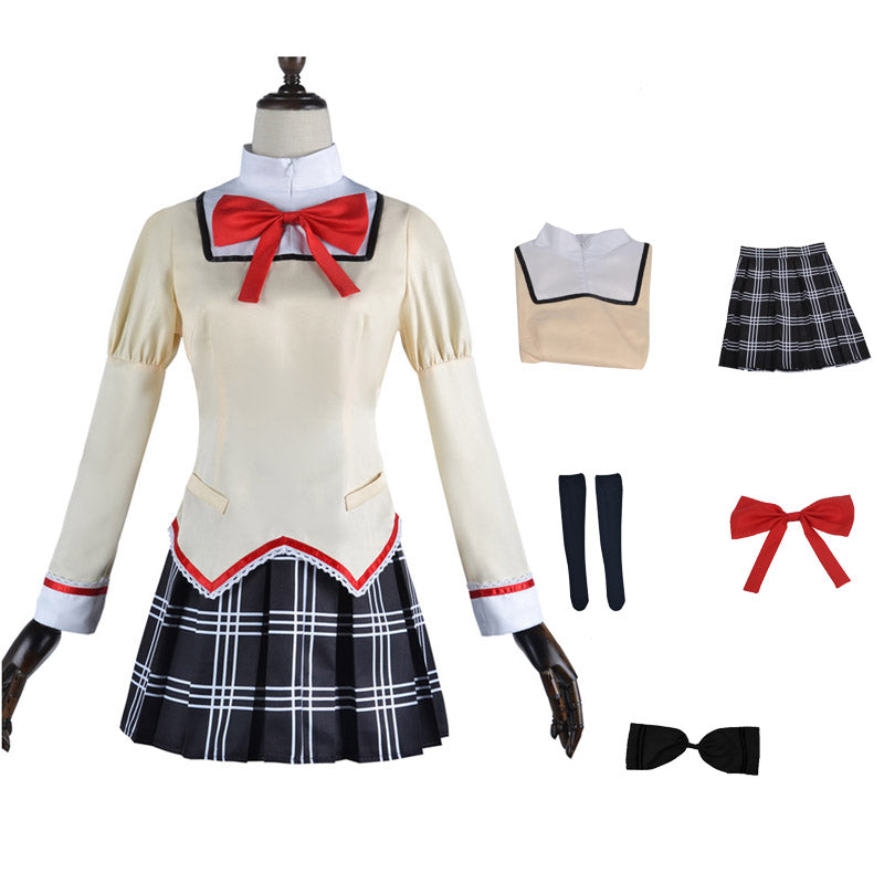 Anime Puella Magi Madoka Magica Kaname Madoka Homura Akemi School Uniform Cosplay Costume
