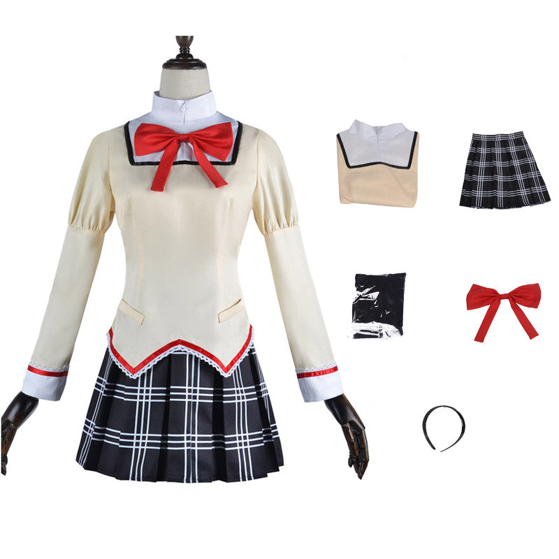 Anime Puella Magi Madoka Magica Kaname Madoka Homura Akemi School Uniform Cosplay Costume