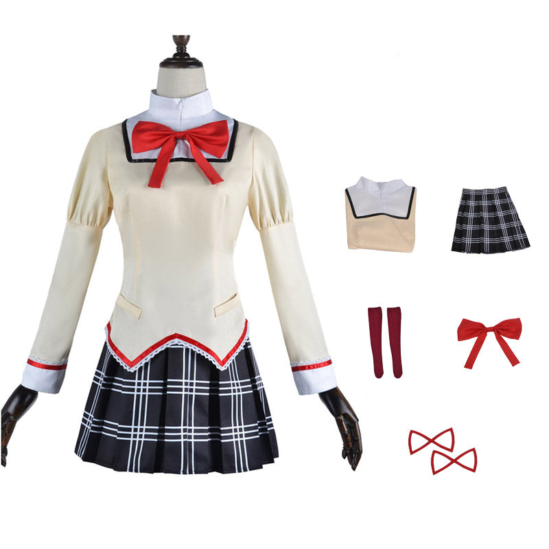 Anime Puella Magi Madoka Magica Kaname Madoka Homura Akemi School Uniform Cosplay Costume