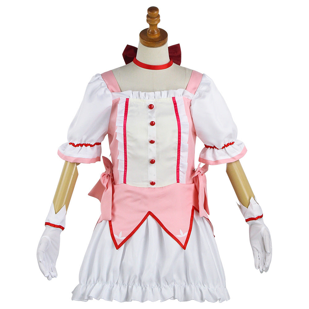 Anime Puella Magi Madoka Magica Kaname Madoka Pink Lolita Dress Costume Halloween Cosplay Outfit