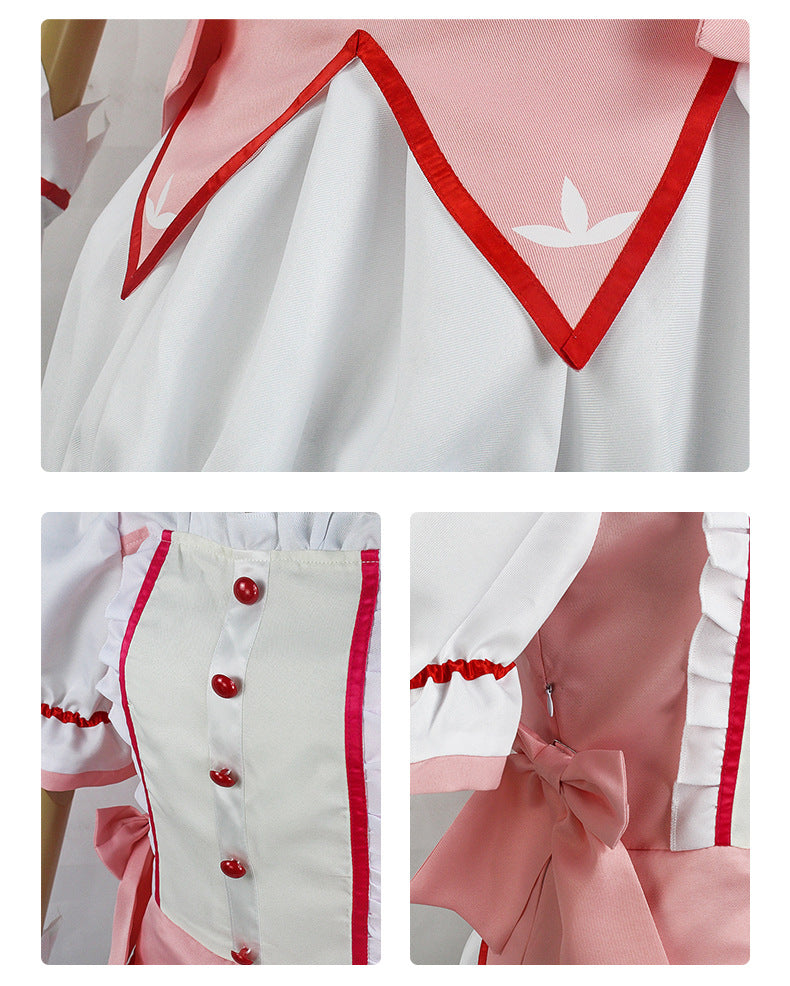 Anime Puella Magi Madoka Magica Kaname Madoka Whole Set Costume With Wigs and Shoes Cosplay Set Suit