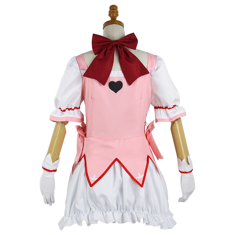 Anime Puella Magi Madoka Magica Kaname Madoka Whole Set Costume With Wigs and Shoes Cosplay Set Suit