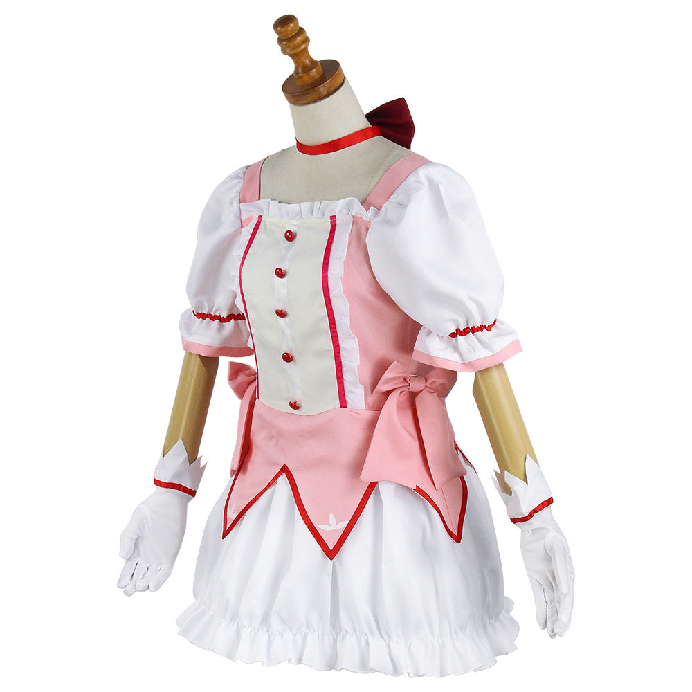 Anime Puella Magi Madoka Magica Kaname Madoka Pink Lolita Dress Costume Halloween Cosplay Outfit