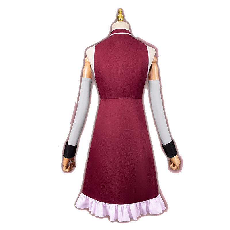 Anime Puella Magi Madoka Magica Kyouko Sakura Cosplay Costume Red Dress