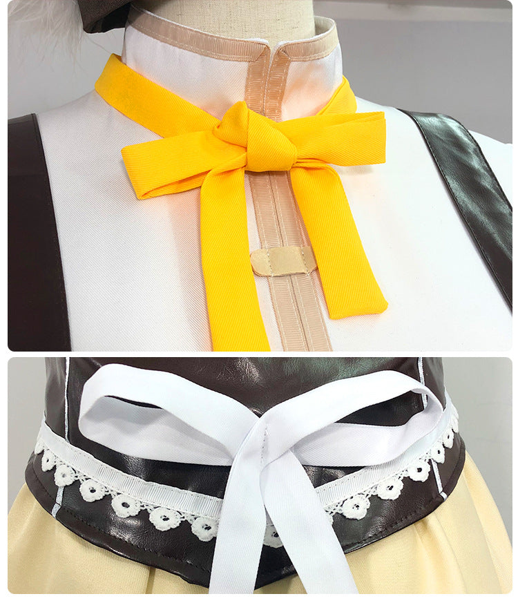 Anime Puella Magi Madoka Magica Mami Tomoe Whole Set Costume With Wigs and Cosplay Boots Halloween Cosplay Outfit