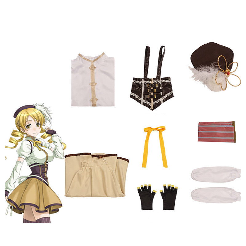 Anime Puella Magi Madoka Magica Mami Tomoe Cosplay Costume Lolita Dress Halloween Outfit