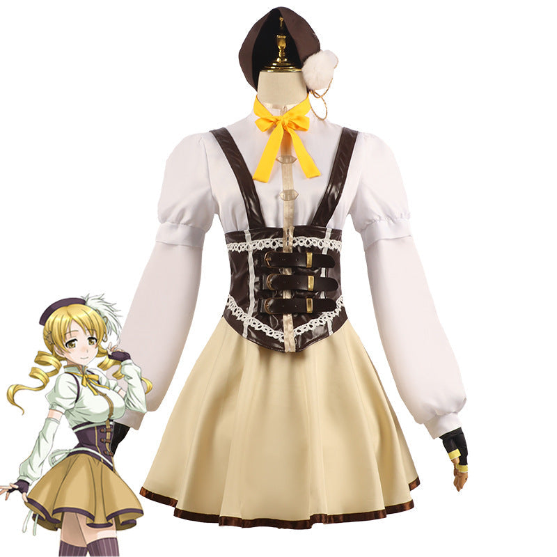 Anime Puella Magi Madoka Magica Mami Tomoe Cosplay Costume Lolita Dress Halloween Outfit