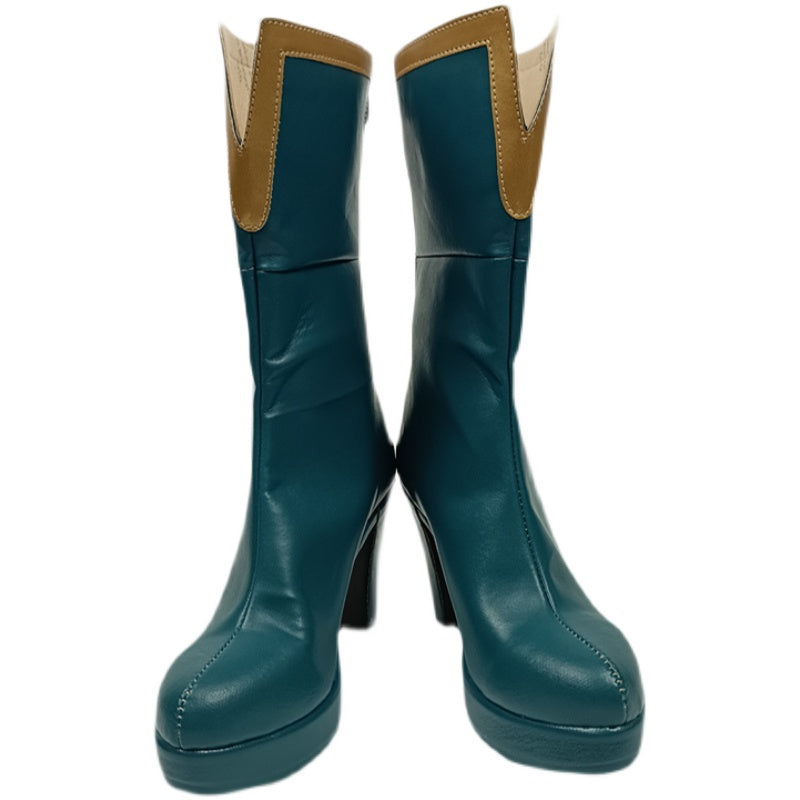 Anime Puella Magi Madoka Magica Sayaka Miki Cosplay Green Boots