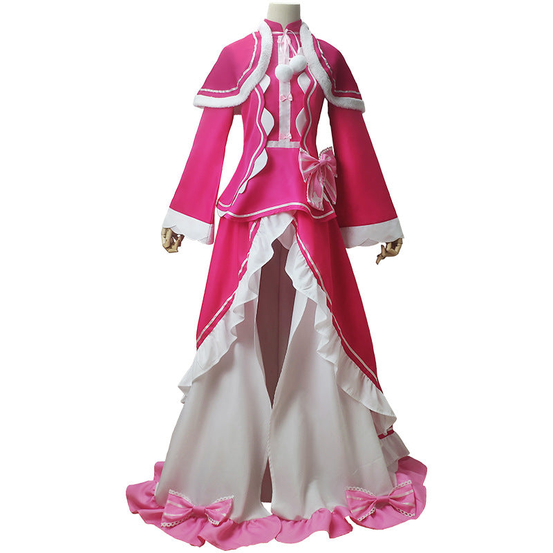 Anime Re:Zero ? Starting Life in Another World Beatrice Cosplay Costume Pink Dress Halloween Cosplay Outfit