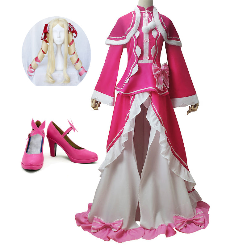 Anime Re:Zero ? Starting Life in Another World Beatrice Whole Set Cosplay Costume+Wigs+Shoes Halloween Carnival Outfit Set
