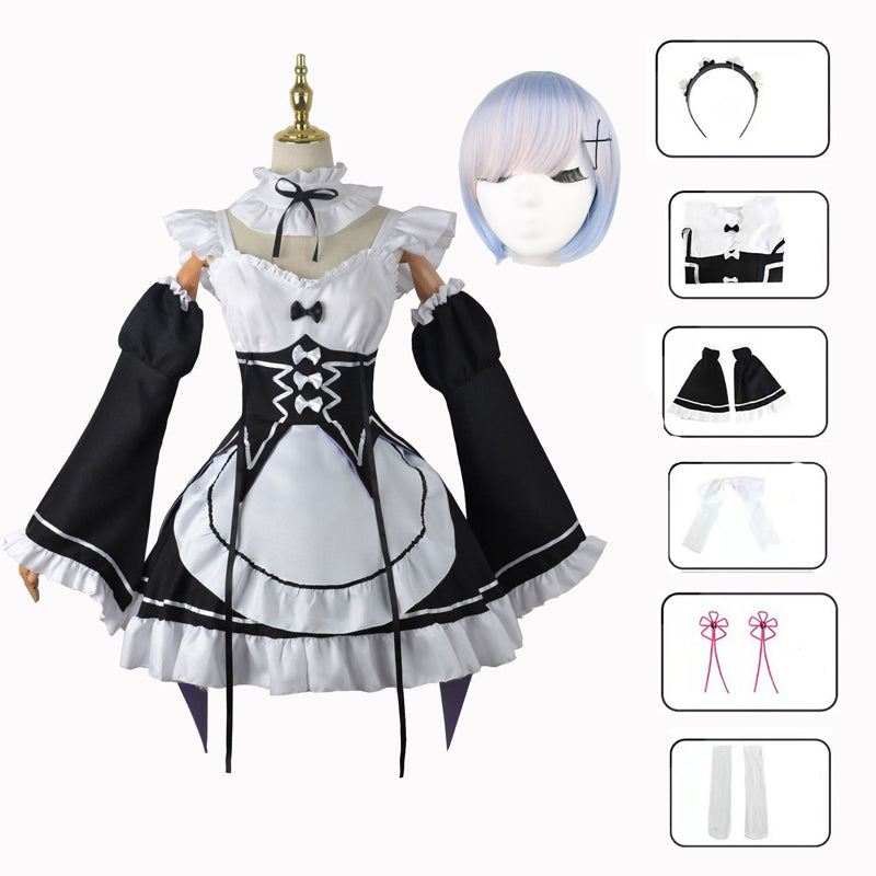 Anime Re:Zero ? Starting Life in Another World Ram Rem Cosplay Costume Halloween Carnival Cosplay Dress Outfit