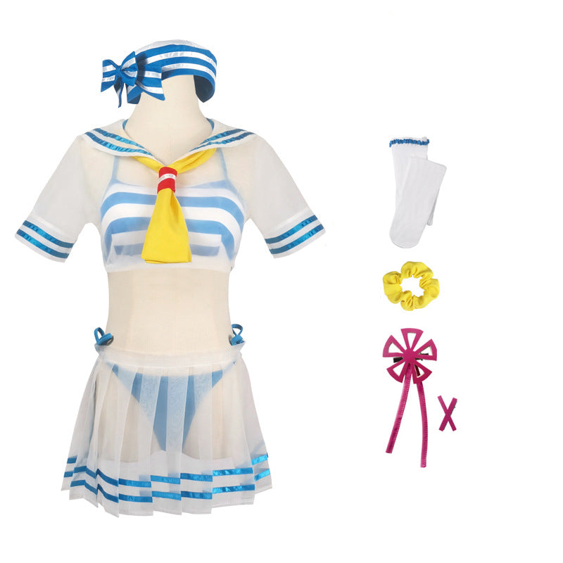 Anime Re:Zero ? Starting Life in Another World Ram Rem Sailor Suit Outfit Costume Summer Bikini Costume
