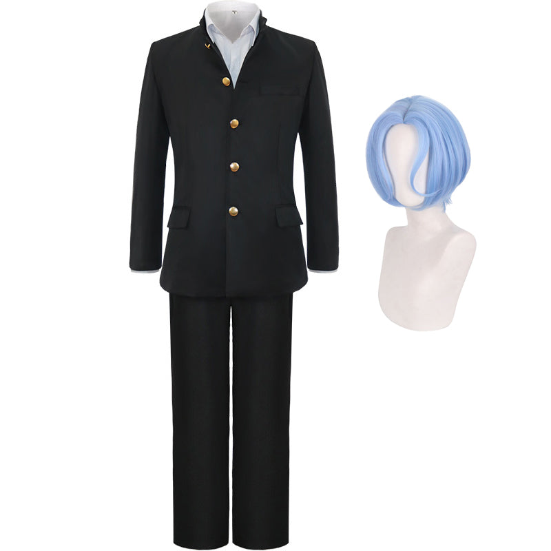 Anime SK8 the Infinity Langa Hasegawa Cosplay Costume With Wigs Black Suit Halloween Costume