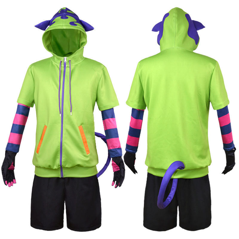 Anime SK8 the Infinity Miya Chinen Green Hoodie Cosplay Costume With Wigs Whole Set Halloween Cosplay Costume