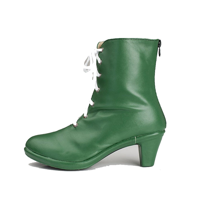 Anime Sailor Moon Makoto Kino Sailor Jupiter Cosplay Shoes Green PU Leather Cosplay Boots