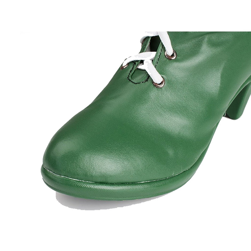 Anime Sailor Moon Makoto Kino Sailor Jupiter Cosplay Shoes Green PU Leather Cosplay Boots