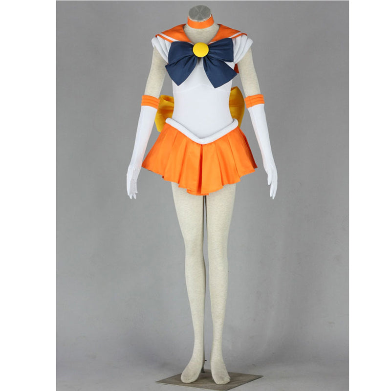 Anime Sailor Moon Minako Aino Sailor Venus Full Set Cosplay Costume With Wigs and Shoes Halloween Outfit Set