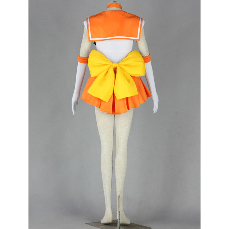 Anime Sailor Moon Minako Aino Sailor Venus Full Set Cosplay Costume With Wigs and Shoes Halloween Outfit Set