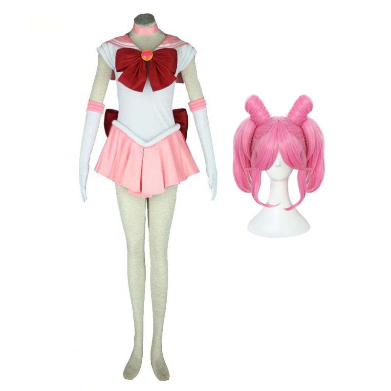 Anime Sailor Moon Sailor Chibi Moon Small Lady Chibiusa Cosplay Costume Pink Dress