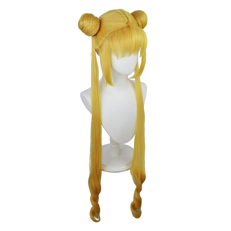 Anime Sailor Moon Usagi Tsukino Cosplay Wigs Golden Two Ponytail Cosplay Wigs