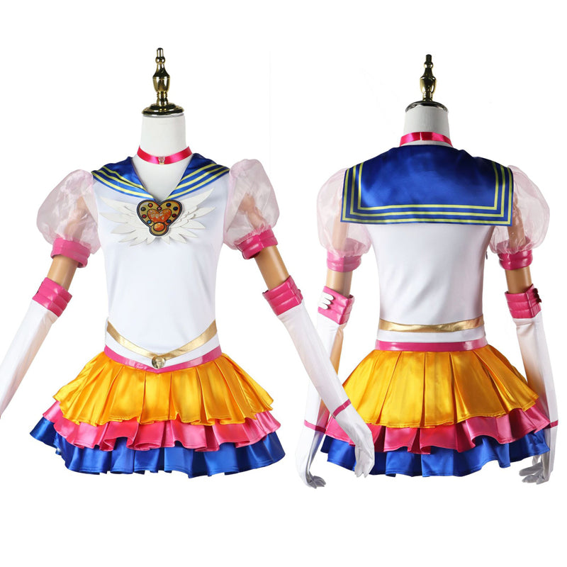 Anime Sailor Moon Usagi Tsukino Eternal Form Costume Full Set With Wigs+Shoes+Hairpins Halloween Cosplay Outfit