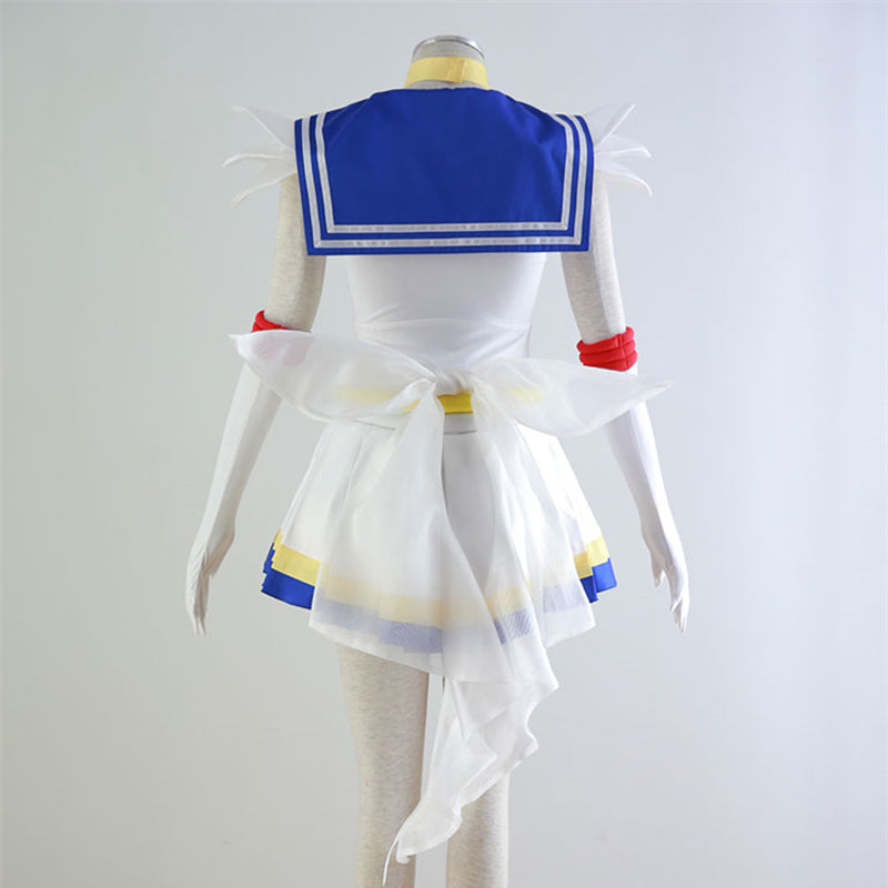 Anime Sailor Moon Usagi Tsukino Super Form Cosplay Costume Full Set+Wigs+Boots Cosplay Outfit Set