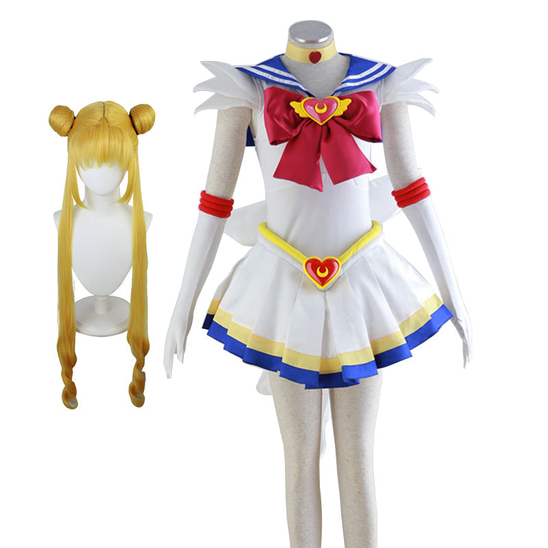Anime Sailor Moon Usagi Tsukino Super Form Cosplay Costume Dress Halloween Carnival Costume