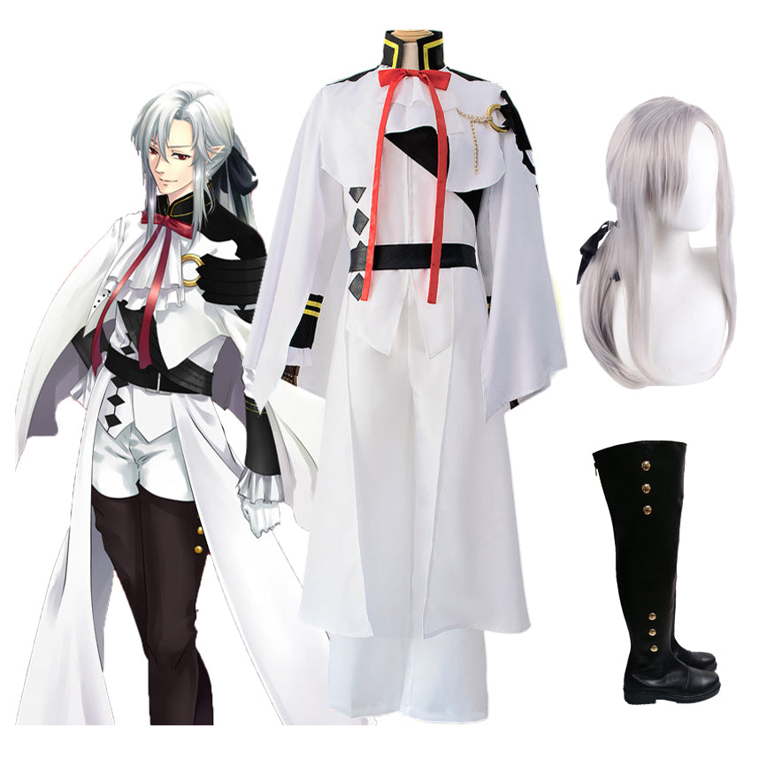 Anime Seraph Of The End Owari no Seraph Ferid Bathory Costume+Wigs +Cosplay Boots Whole Halloween Costume